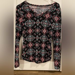 Long sleeve southwestern style shirt medium